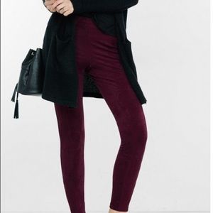 Faux Suede Oxblood Leggings NWOT